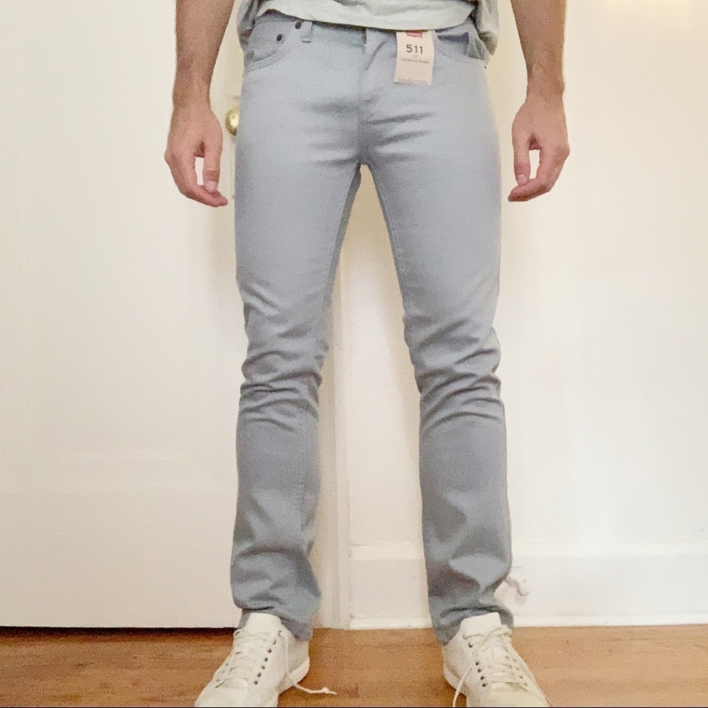 Levi’s 511 Men’s Skinny Fit Jean Gray Silver 28x29 New